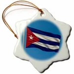 3DROSE Flag Of On Pole With Blue Sky Cuban Inch Snowflake Porcelai. Fixed Price $14.99.