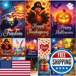 Premium Pack Seasonal Garden Flags Set 12X18 Inch Double Sided, Burlap Outdoo. Fixed Price $50.67.