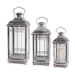 Melrose 53264 Metal Glass Pillar Candle Holder Lantern, Set Of. Fixed Price $109.53.