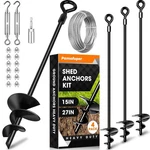 27IN 4 Pack Shed Kit Ground Anchors With 3/16" Galvanized Cable, Tramp.... Fixed Price $78.27.