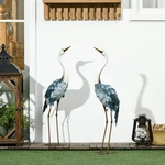 Outsunny 2PCS Crane Garden Statues Metal Yard Art Bird Sculptures, Blue. Fixed Price $59.39.