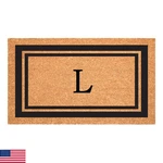 Calloway Mills 152961830L Black Border 18" X 30" Monogram Doormat, (letter L). Fixed Price $52.06.