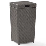 Crosley Furniture Palm Harbor Wicker / Rattan Patio Trash Can In Weathered Gray. Fixed Price $135.58.