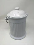 Norpro Ceramic Compost Crock & Lid - White 4 Qt. Earthenware Bin. Fixed Price $19.99.