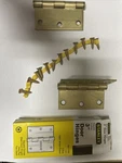 One Pair (2) Stanley 08-1100 Steel Satin Brass Finish Door Hinges 3 76MM 741. Fixed Price $16.95.