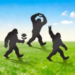 Koyiltd 3 Pcs Metal Bigfoot Yard Decor, Unique And Animal Black. Fixed Price $14.64.