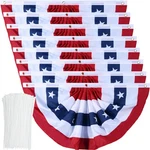 American Flag Bunting Patriotic Pleated Fan Usa With Brass Grommets. Fixed Price $79.87.