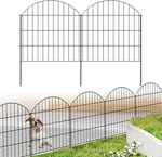 Rustproof Metal Garden Fence 28" H X 11.7' - 5 Panels & 6 Stakes, Black. Fixed Price $77.99.