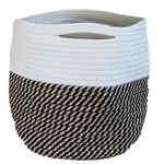 Bloembagz Round Fabric Planter With Handles Liner, Black/white 12. Fixed Price $22.52.