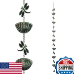 Alpine Corporation QES142HH Metal Hanging Dragonfly Rain Chain Catcher 74"H. Fixed Price $85.37.