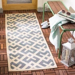 Safavieh Washable Outdoor Rug Courtyard 2FT3IN X 8FT Blue Bone Non-slip. Fixed Price $51.94.