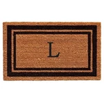 Calloway Mills 152961830L Black Border 18" X 30" Monogram Doormat, (letter L). Fixed Price $38.22.