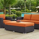 Modway Convene Rectangle Fabric Rattan Patio Ottoman In Espresso/mocha. Fixed Price $305.95.