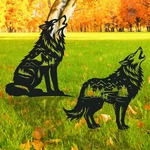 Wolf Metal Garden Stakes Yard Decor, 2PCS Black Silhouette. Fixed Price $17.73.
