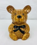 Vintage Teddy Bear Honey Pot Jar Ceramic Woven Pattern Chadwick Miller 1970 S. Fixed Price $12.00.