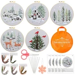 Tigeen 5 Sets Winter Embroidery Kit For Adults Cross Stitch Medium, Colorful. Fixed Price $21.73.