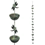 Alpine Corporation QES142HH Metal Hanging Dragonfly Rain Chain Catcher, 74"H. Fixed Price $94.50.
