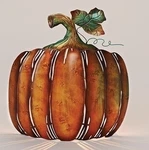 Roman 13" Autumn Burnt Orange Green Metal Pumpkin Table Votive Candleholder. Fixed Price $54.17.