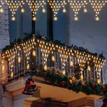 Solar String Lights Outdoor Waterproof Led Christmas Icicle Curtain 8MODE. Fixed Price $10.44.