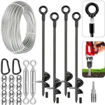 Tinnmao 30 Inch Ground Anchors Heavy Duty, Shed Tie Down Kit With Galv.... Fixed Price $88.97.