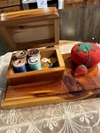 Vintage '70S Jb Deere Cedarcraft Sewing Kit Box Pincushions Etc, Euc. Fixed Price $25.00.