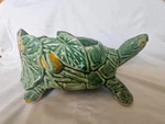 Mccoy Usa Green Ceramic Turtle Planter Water Lilies Vintage 1950S 8.5" X. Fixed Price $39.99.