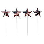 American Flag Barn Star Garden Stake Set Of 4, Metal Patriotic D.... Fixed Price $24.50.