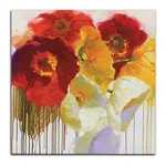 Contemporary Red And Yellow Flowers Art Print 12X12IN Unframed Poster. Fixed Price $12.99.