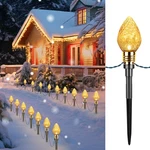 Brightown 2 Pack Strawberry C9 Christmas Pathway Lights Outdoor - Total 34.8 Ft. Fixed Price $80.67.