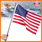 Kemimoto Boat Flag Pole With Rod Holder Mount, 4FT Aluminum Golf Cart. Fixed Price $83.43.