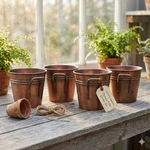 Smith Hawken Copper Finish Steel Planter Pot Lot Of 4 Target 2012 Rustic Garden. Fixed Price $34.95.