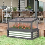 Raised Garden Bed With Wooden Cold Frame, 41" X 22.5" 28.25", Gray. Fixed Price $119.99.