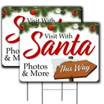 Visit Santa Pack Double-sided Yard Signs 16" X 24" With Metal Stakes (made In. Fixed Price $24.99.