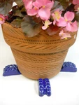 Pot Feet Ceramic Flower Planter Risers, "ridged" Design Cobalt Blue, 4 Pcs. Fixed Price $19.50.