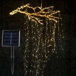 Solar Copper Led String Lights Outdoor Waterfall Fairy Icicle Lamp Garden Decor. Fixed Price $14.79.