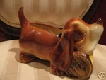 Vtg Dachshund Basset Hound Dog Figurine Flower Planter Garden,porch Decor Nos. Fixed Price $37.99.