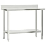 Kitchen Work Table With Backsplash Storage Restaurant Stainless Steel Vidaxl. Fixed Price $117.99.