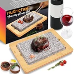 Nutrichef Sizzle Hot Cooking Stone Tabletop Grill With Bamboo Platter. Fixed Price $53.99.