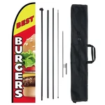 Vevor 16.3FT Burgers Feather Flag Kit W/ Pole - Outdoor Business Advertising. Fixed Price $62.79.