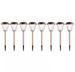 Solar-powered Outdoor Lights Set Of 8 Stainless-steel Stake For Gard.... Fixed Price $29.99.