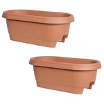 Bloem Classic Oval Deck Rail Planter, Terra Cotta - 24IN Quantity. Fixed Price $49.98.