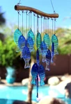 Blue Fish Wind Chime For Patio, Porch, Indoor Outdoor - Great Gift!. Fixed Price $31.00.