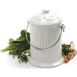 New Norpro 93 Ceramic 1 Gallon Compost Keeper Crock White Easy Clean With Filter. Fixed Price $30.59.