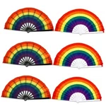 Temogole Pack Large Pride Rainbow Fans Hand Gay 6 White/black. Fixed Price $38.32.