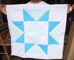 New Native American Baby Star Quilt 28"X29" Blue Amazing Craftmanship. Fixed Price $93.74.