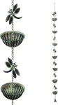 QES142HH Metal Hanging Dragonfly Chain Rain Catcher Stylish Cor Garden Patio. Fixed Price $74.67.