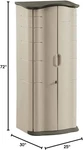 Rubbermaid Roughneck X-small 17 Cu. Ft. Vertical Storage Shed Faint Maple/onyx. Fixed Price $200.00.
