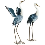 Outsunny 2PCS Heron Garden Statues Metal Yard Art Bird Sculptures, Blue. Fixed Price $59.99.