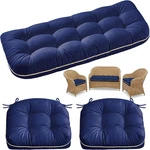 Outdoor Wicker Chair Cushion Set - 3 Pieces In Oxford Blue Patio Furniture. Fixed Price $84.99.