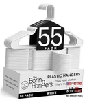 Plastic Hangers - 10 Lb Heavy Duty Clothes For 55 Pack White. Fixed Price $25.86.